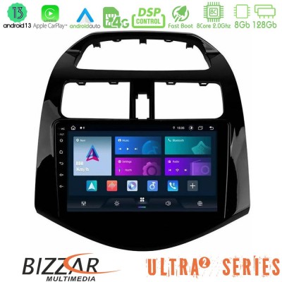 Bizzar Ultra Series Chevrolet Spark 2009-2015 8core Android13 8+128GB Navigation Multimedia Tablet 9
