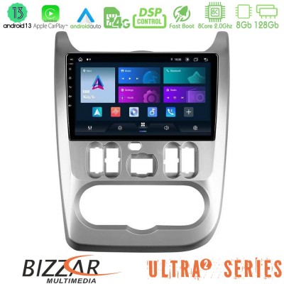 Bizzar Ultra Series Dacia Duster/Sandero/Logan 8core Android13 8+128GB Navigation Multimedia Tablet 9