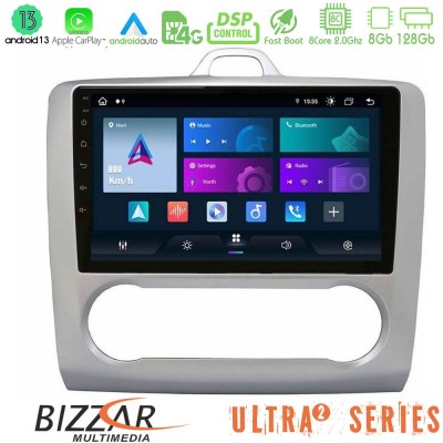 Bizzar Ultra Series Ford Focus Auto AC 8core Android13 8+128GB Navigation Multimedia 9