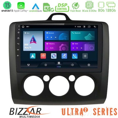 Bizzar Ultra Series Ford Focus Manual AC 8core Android13 8+128GB Navigation Multimedia 9