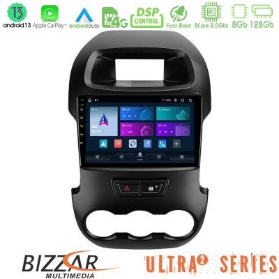 Bizzar Ultra Series Ford Ranger 2012-2016 8core Android13 8+128GB Navigation Multimedia Tablet 9