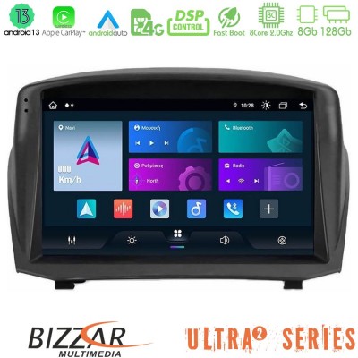 Bizzar ULTRA Series Ford Fiesta 2008-2012 8core Android13 8+128GB Navigation Multimedia Tablet 9