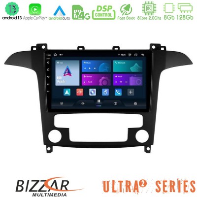 Bizzar Ultra Series Ford S-Max 2006-2012 8core Android13 8+128GB Navigation Multimedia Tablet 9