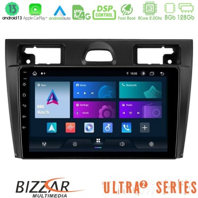 Bizzar Ultra Series Ford Fiesta 2006-2008 8core Android13 8+128GB Navigation Multimedia Tablet 9