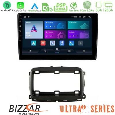 Bizzar Ultra Series Fiat 500 2016> 8core Android13 8+128GB Navigation Multimedia Tablet 9