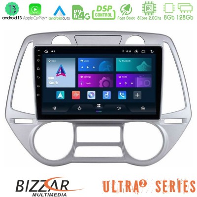 Bizzar Ultra Series Hyundai i20 2009-2012 Auto A/C 8core Android13 8+128GB Navigation Multimedia Tablet 9