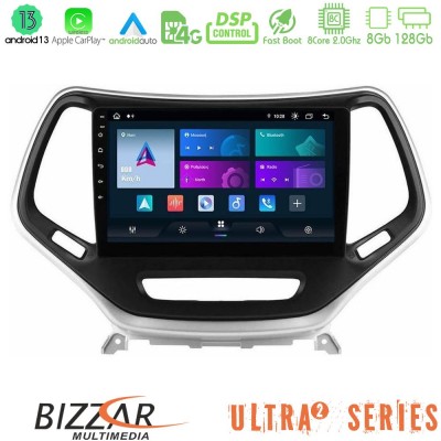 Bizzar ULTRA Series Jeep Cherokee 2014-2019 8core Android13 8+128GB Navigation Multimedia Tablet 9