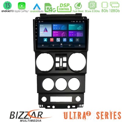 Bizzar Ultra Series Jeep Wrangler 2008-2010 8core Android13 8+128GB Navigation Multimedia Tablet 9