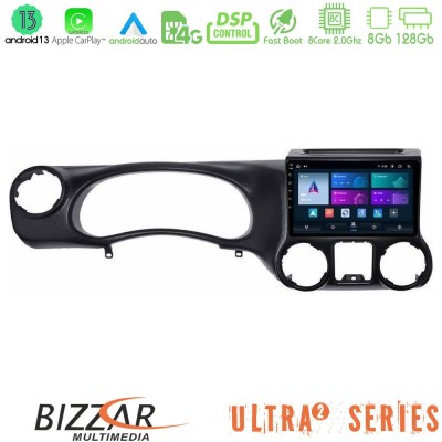 Bizzar Ultra Series Jeep Wrangler 2011-2014 8Core Android13 8+128GB Navigation Multimedia Tablet 9