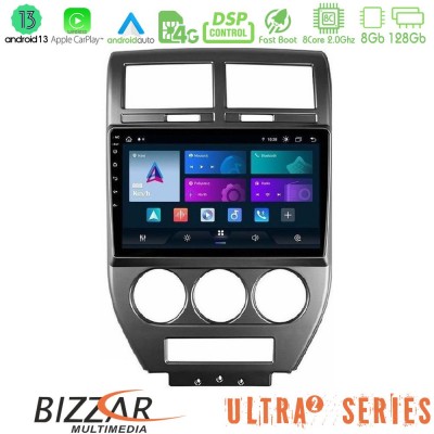 Bizzar Ultra Series Jeep Compass/Patriot 2007-2008 8core Android13 8+128GB Navigation Multimedia Tablet 10