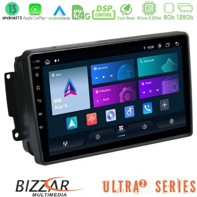 Bizzar Ultra Series Mercedes C/CLK/G Class (W203/W209) 8core Android13 8+128GB Navigation Multimedia Tablet 9