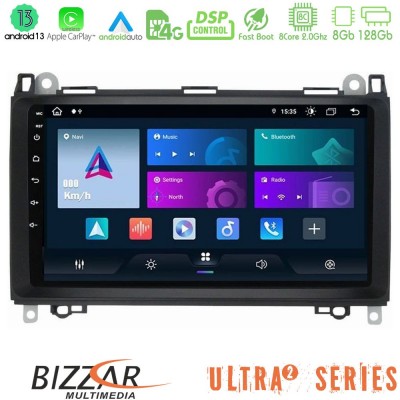Bizzar Ultra Series Mercedes A/B/Vito/Sprinter Class 8core Android13 8+128GB Navigation Multimedia 9