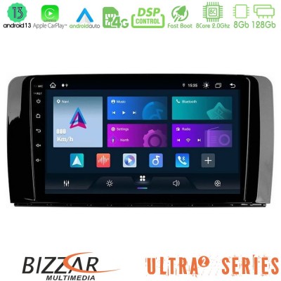 Bizzar Ultra Series Mercedes R Class 8core Android13 8+128GB Navigation Multimedia Tablet 9