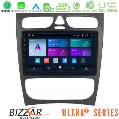 Bizzar Ultra Series Mercedes C Class (W203) 8core Android13 8+128GB Navigation Multimedia Tablet 9