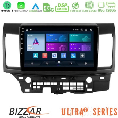Bizzar Ultra Series Mitsubishi Lancer 2008 – 2015 8core Android13 8+128GB Navigation Multimedia Tablet 10