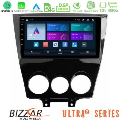 Bizzar Ultra Series Mazda RX8 2008-2012 8Core Android13 8+128GB Navigation Multimedia Tablet 9