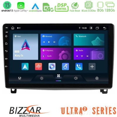 Bizzar ULTRA Series Peugeot 407 8core Android13 8+128GB Navigation Multimedia Tablet 9