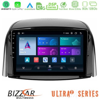 Bizzar Ultra Series Renault Koleos 2007-2015 8Core Android13 8+128GB Navigation Multimedia Tablet 9