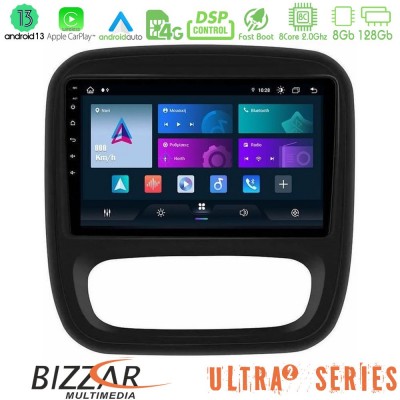 Bizzar ULTRA Series Renault/Nissan/Opel/Fiat 8core Android13 8+128GB Navigation Multimedia Tablet 9