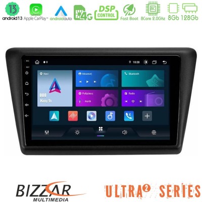 Bizzar ULTRA Series Skoda Rapid 2013-2017 8core Android13 8+128GB Navigation Multimedia Tablet 9