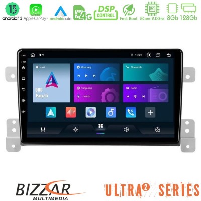 Bizzar Ultra Series Suzuki Grand Vitara 8core Android13 8+128GB Navigation Multimedia Tablet 9