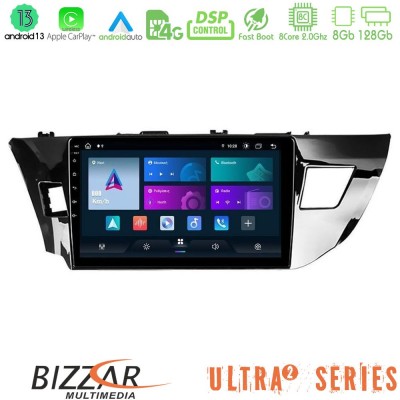 Bizzar Ultra Series Toyota Corolla 2014-2016 8core Android13 8+128GB Navigation Multimedia Tablet 10