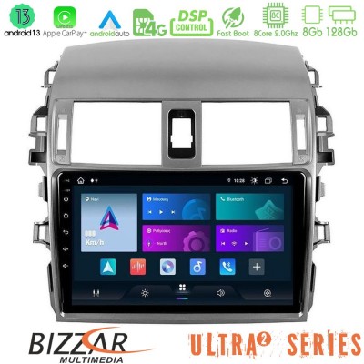 Bizzar Ultra Series Toyota Corolla 2008-2010 8core Android13 8+128GB Navigation Multimedia Tablet 9