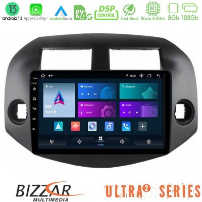 Bizzar Ultra Series Toyota Rav4 2006-2012 8core Android13 8+128GB Navigation Multimedia Tablet 10
