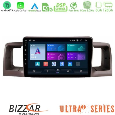 Bizzar Ultra Series Toyota Corolla 2002-2006 8Core Android13 8+128GB Navigation Multimedia Tablet 9