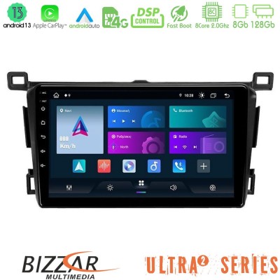 Bizzar Ultra Series Toyota RAV4 2013-2018 8core Android13 8+128GB Navigation Multimedia Tablet 9