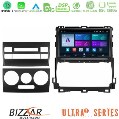 Bizzar Ultra Series Toyota Land Cruiser J120 2002-2009 8Core Android13 8+128GB Navigation Multimedia Tablet 9