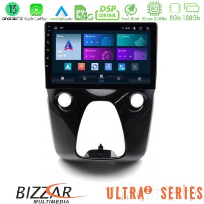 Bizzar Ultra Series Toyota Aygo | Citroen C1 | Peugeot 108 8core Android13 8+128GB Navigation Multimedia 10