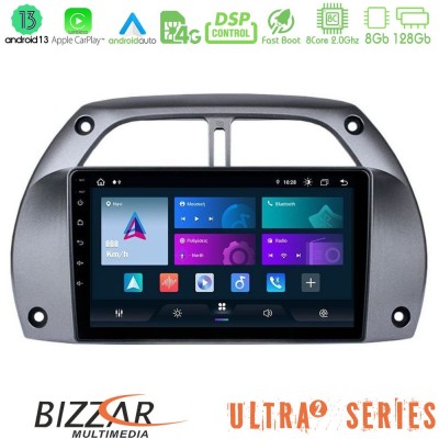 Bizzar Ultra Series Toyota RAV4 2001 - 2006 8core Android13 8+128GB Navigation Multimedia Tablet 9