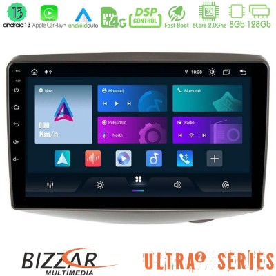 Bizzar Ultra Series Toyota Yaris 1999 - 2006 8core Android13 8+128GB Navigation Multimedia Tablet 9