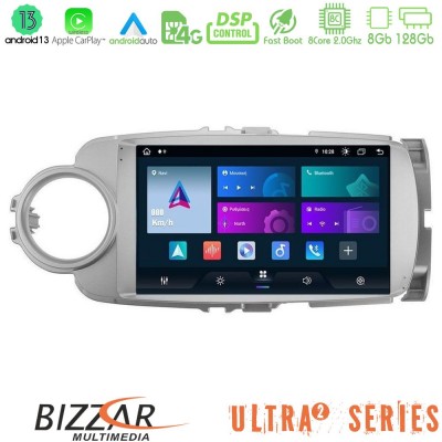 Bizzar Ultra Series Toyota Yaris 8core Android13 8+128GB Navigation Multimedia Tablet 9