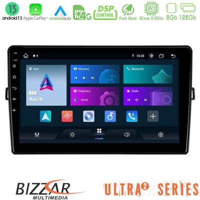 Bizzar Ultra Series Toyota Auris 8core Android13 8+128GB Navigation Multimedia Tablet 10