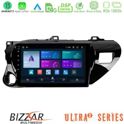 Bizzar Ultra Series Toyota Hilux 2017-2021 8core Android13 8+128GB Navigation Multimedia Tablet 10