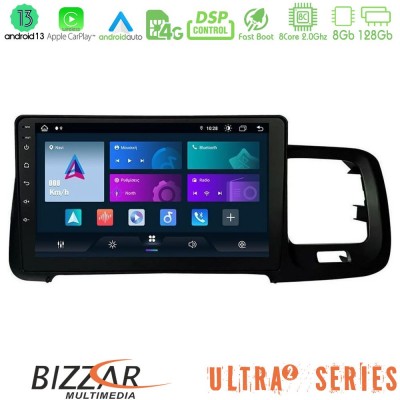 Bizzar Ultra Series Volvo S60 2010-2018 8core Android13 8+128GB Navigation Multimedia Tablet 9