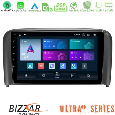 Bizzar Ultra Series Volvo S80 1998-2006 8core Android13 8+128GB Navigation Multimedia Tablet 9