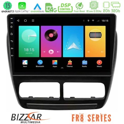 Bizzar FR8 Series FR8 Series Fiat Doblo / Opel Combo 2010-2014 8Core Android13 2+32GB Navigation Multimedia Tablet 9