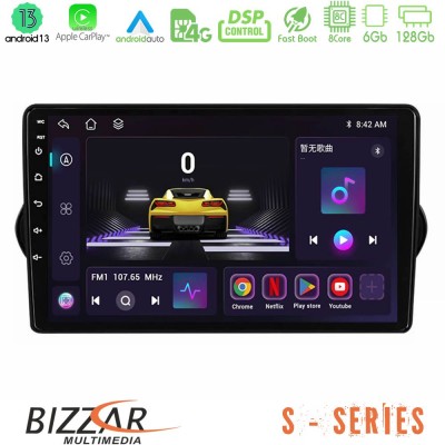 Bizzar S Series Fiat Tipo 2015-2022 (Hatchback) 8Core Android13 6+128GB Navigation Multimedia Tablet 9