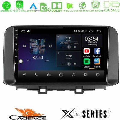 Cadence X Series Hyundai Kona 2018-2023 8core Android12 4+64GB Navigation Multimedia Tablet 10