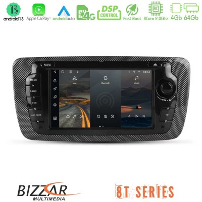 Bizzar OEM Seat Ibiza 2008-2012 8core Android13 4+64GB Navigation Multimedia Deckless 7