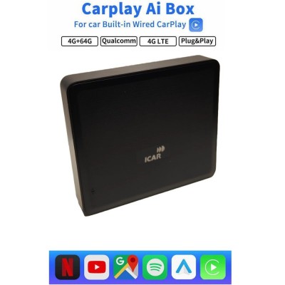 CarPlay AI Box 8Core 4+64GB - Μετατροπέας ενσύρματου CarPlay σε Ασύρματο CarPlay/Android Auto & Android Box