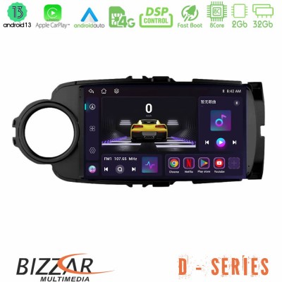 Bizzar D Series Toyota Yaris 8core Android13 2+32GB Navigation Multimedia Tablet 9