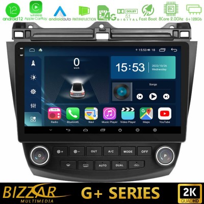 Bizzar G+ Series Honda Accord 2002-2008 8core Android12 6+128GB Navigation Multimedia Tablet 10