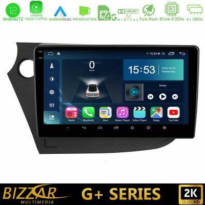 Bizzar G+ Series Honda Insight 2009-2015 8core Android12 6+128GB Navigation Multimedia Tablet 9