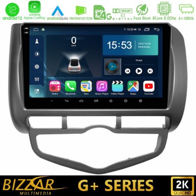 Bizzar G+ Series Honda Jazz 2002-2008 (Auto A/C) 8core Android12 6+128GB Navigation Multimedia Tablet 9