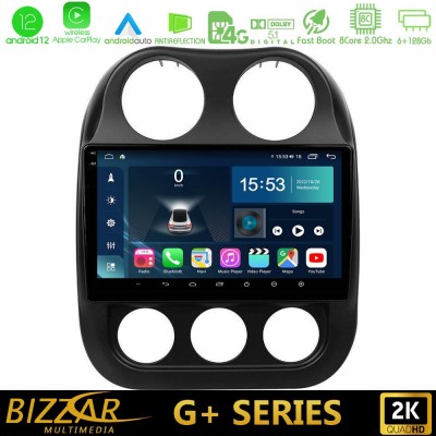 Bizzar G+ Series Jeep Compass 2012-2016 8core Android12 6+128GB Navigation Multimedia Tablet 9