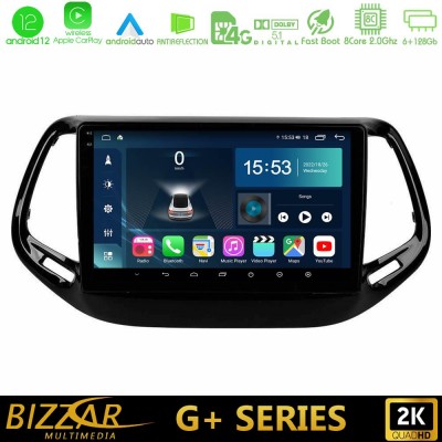 Bizzar G+ Series Jeep Compass 2017> 8core Android12 6+128GB Navigation Multimedia Tablet 10